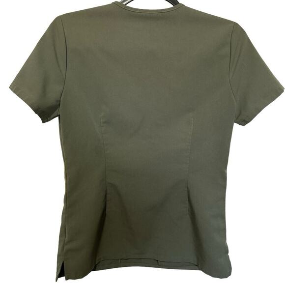 Figs Casma Three Pocket Scrub Top V Neck Classic Fit Olive Green Size XS - Picture 2 of 6